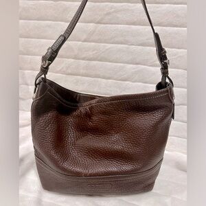 Coach shoulder bag, dark brown pebbled leather, Medium size, good used condition